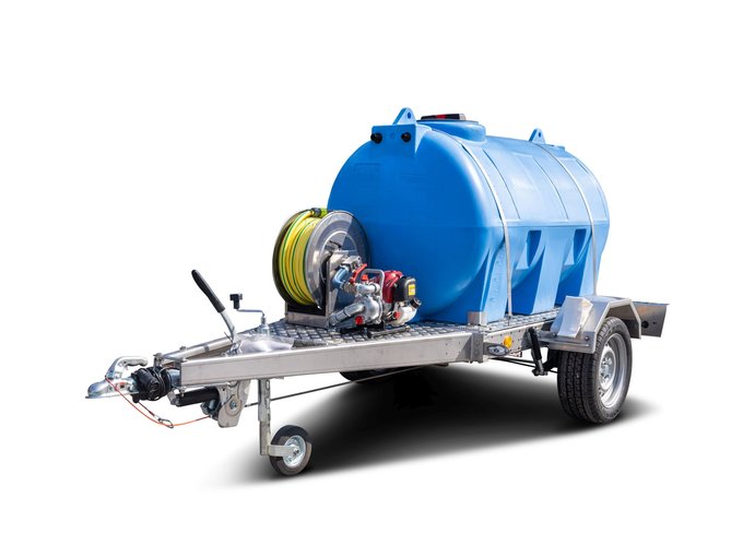 1.000 Liter 1-Achs-Anhänger mit PE-Tank für Wasser Edelstahlfahrgestell Wasserfass Weidefass Wassertankanhänger Wasseranhänger mobiler Wassertank Bewässerungstank Viehtränketank