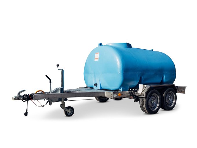 2.500 Liter 2-Achs-Anhänger mit Transporttank für Wasser Edelstahlfahrgestell Wasserfass Weidefass Wassertankanhänger Wasseranhänger mobiler Wassertank Bewässerungstank Viehtränketank