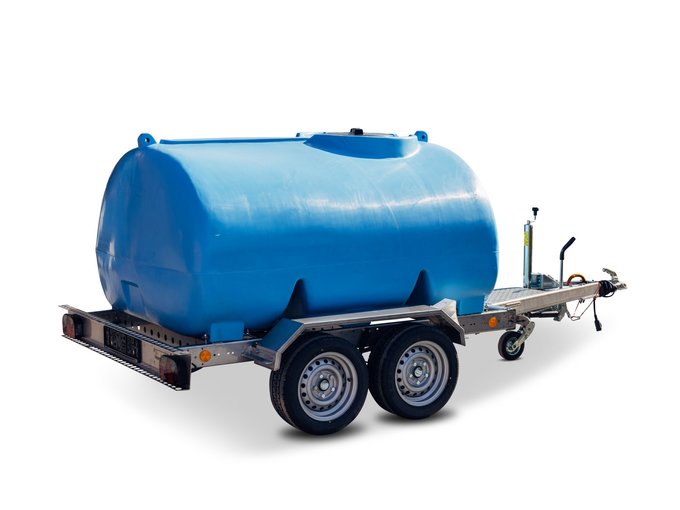 2.500 Liter 2-Achs-Anhänger mit Transporttank für Wasser Edelstahlfahrgestell Wasserfass Weidefass Wassertankanhänger Wasseranhänger mobiler Wassertank Bewässerungstank Viehtränketank
